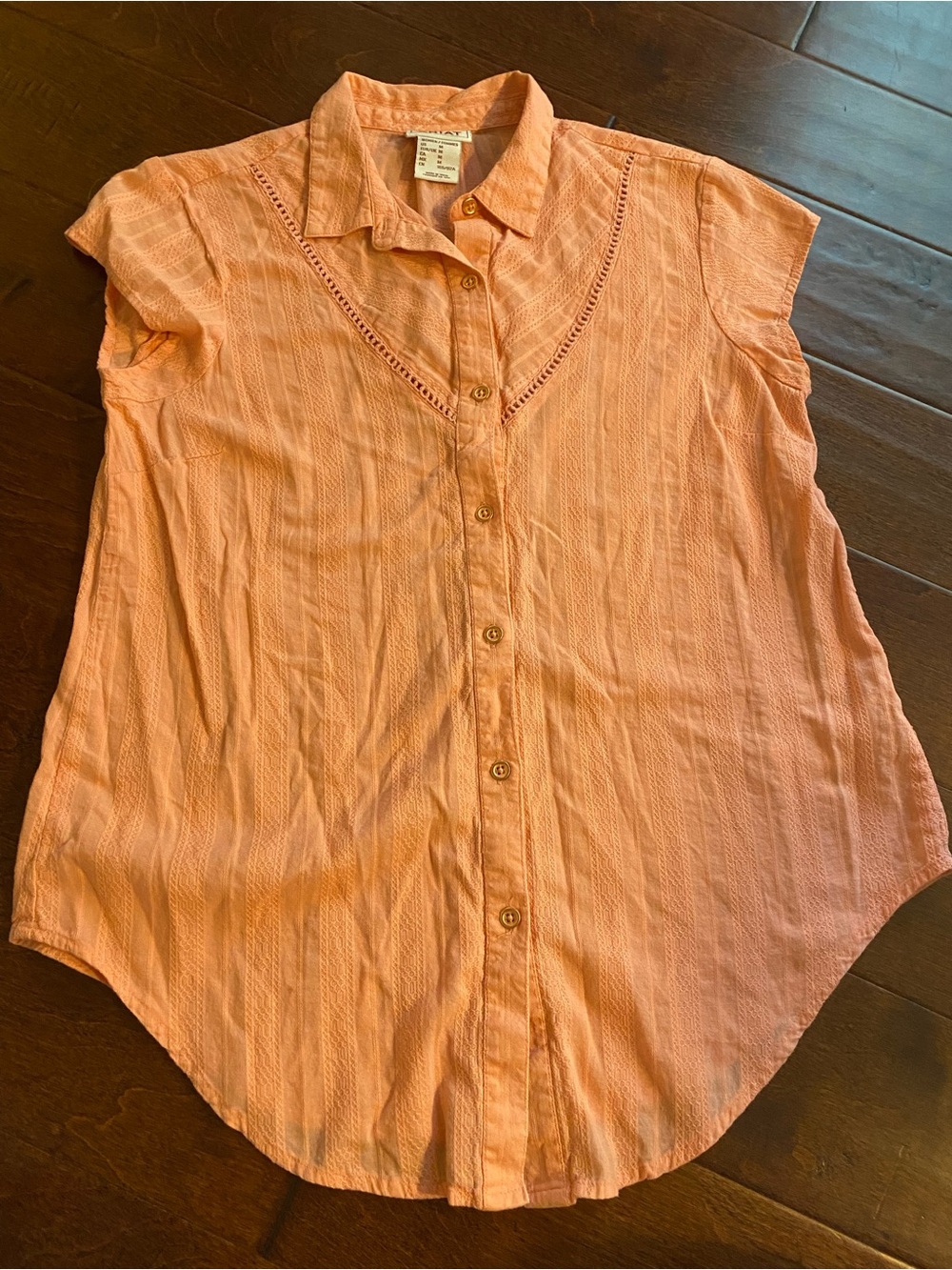 Ariat Peach Cap-Sleeve Button-Down Shirt